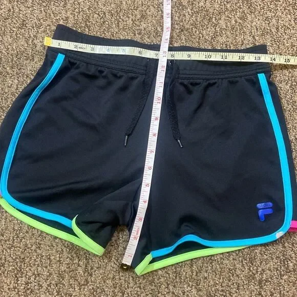 Fila Sport Black Athletic Shorts with Multicolor Trim Size L (14) - Picture 4 of 16